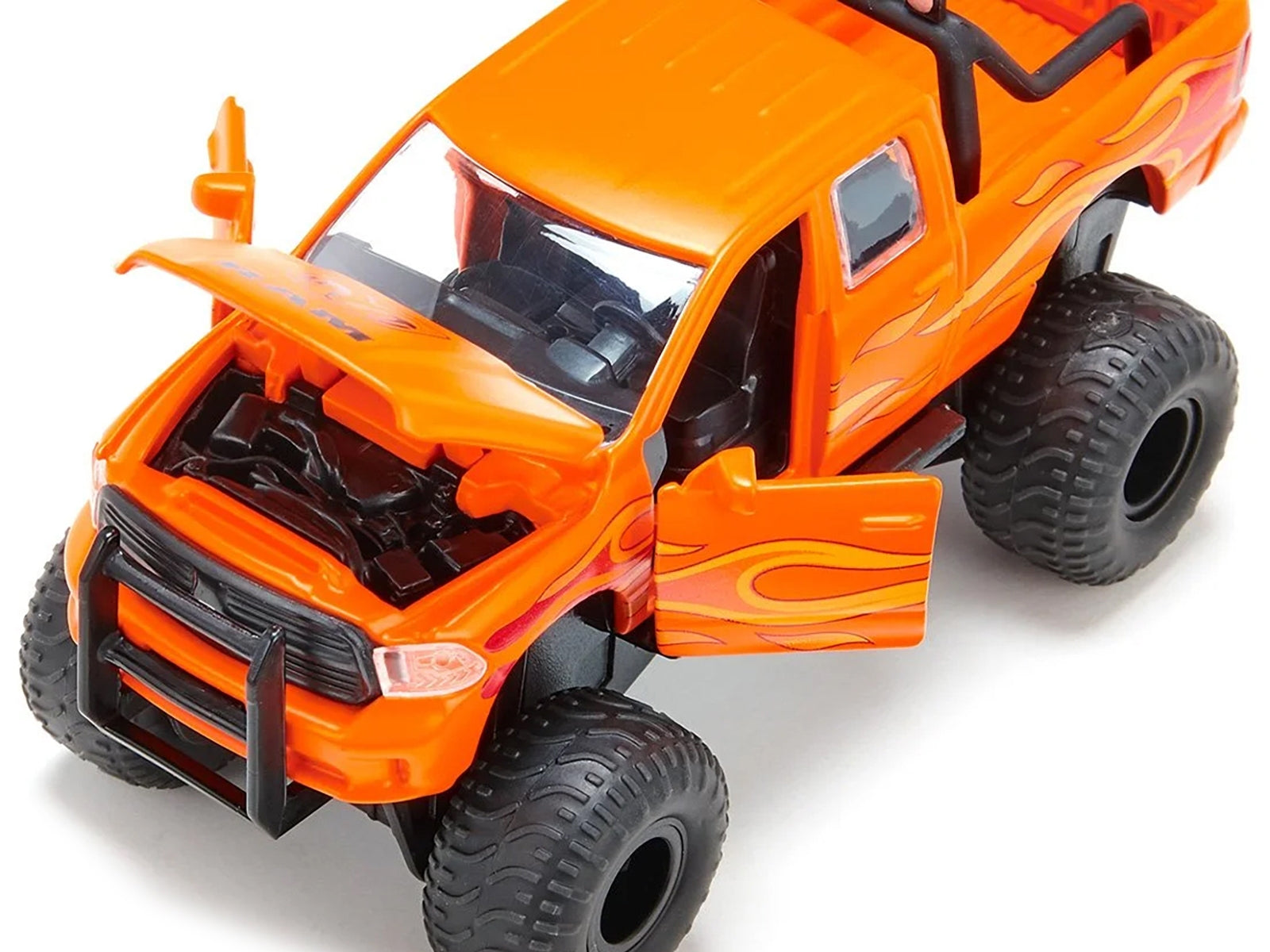 Ram 1500 Pickup Truck Lifted with Balloon Tires Orange with - Premium RAM Models from SIKU - Just $51.99! Shop now at Rapidvehicles