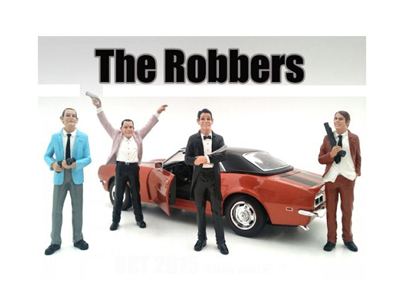 "The Robbers" 4 Piece Figure Set For 1:18 Scale Models by American Diorama - Premium Figures from American Diorama - Just $70.99! Shop now at Rapidvehicles