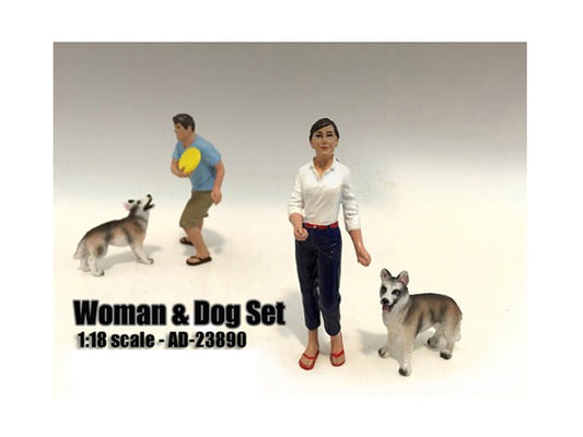 Woman and Dog 2 Piece Figure Set For 1:18 Scale Models by - Premium Figures from American Diorama - Just $40.99! Shop now at Rapidvehicles