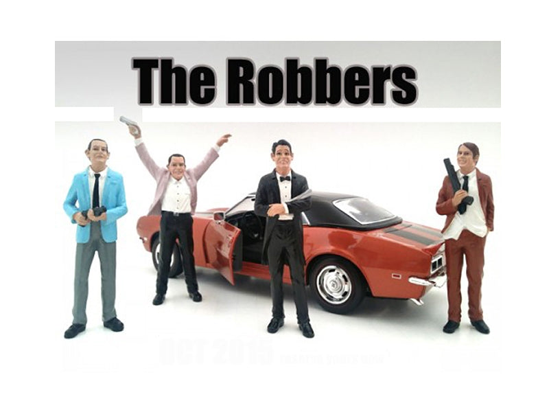 "The Robbers" 4 Piece Figure Set For 1:24 Scale Models by American Diorama - Premium Figures from American Diorama - Just $58.99! Shop now at Rapidvehicles