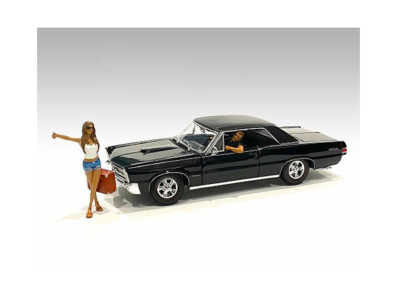 Hitchhiker 2 piece Figurine Set (White Shirt) for 1/24 Scale - Premium Figures from American Diorama - Just $34.99! Shop now at Rapidvehicles