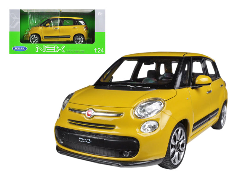 2013 Fiat 500L Yellow 1/24 Diecast Car Model by Welly free shipping USA