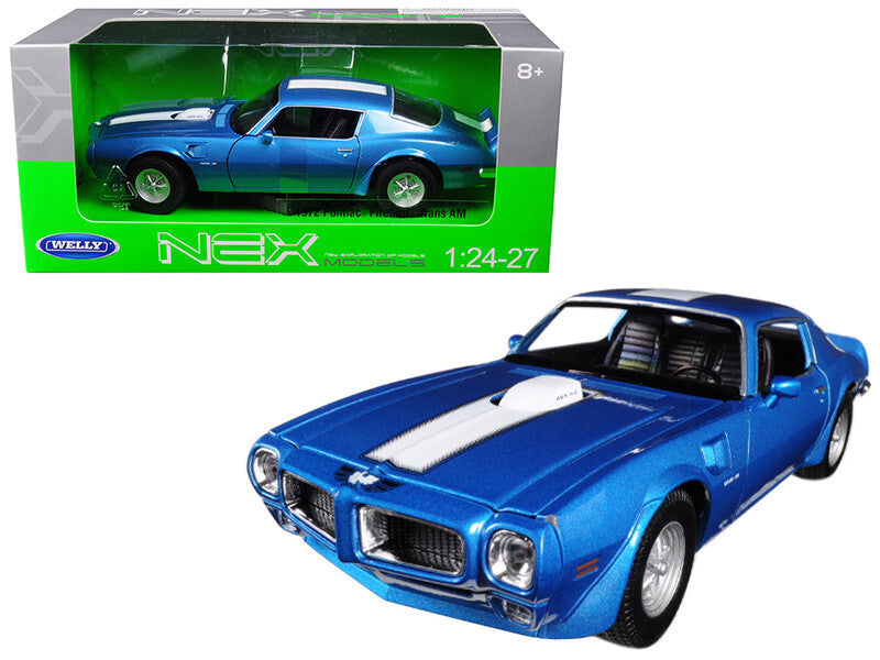 1972 Pontiac Firebird Trans Am Blue Metallic 1/24 Diecast Model Car by Welly - Premium Pontiac Models from Welly - Just $40.99! Shop now at Rapidvehicles