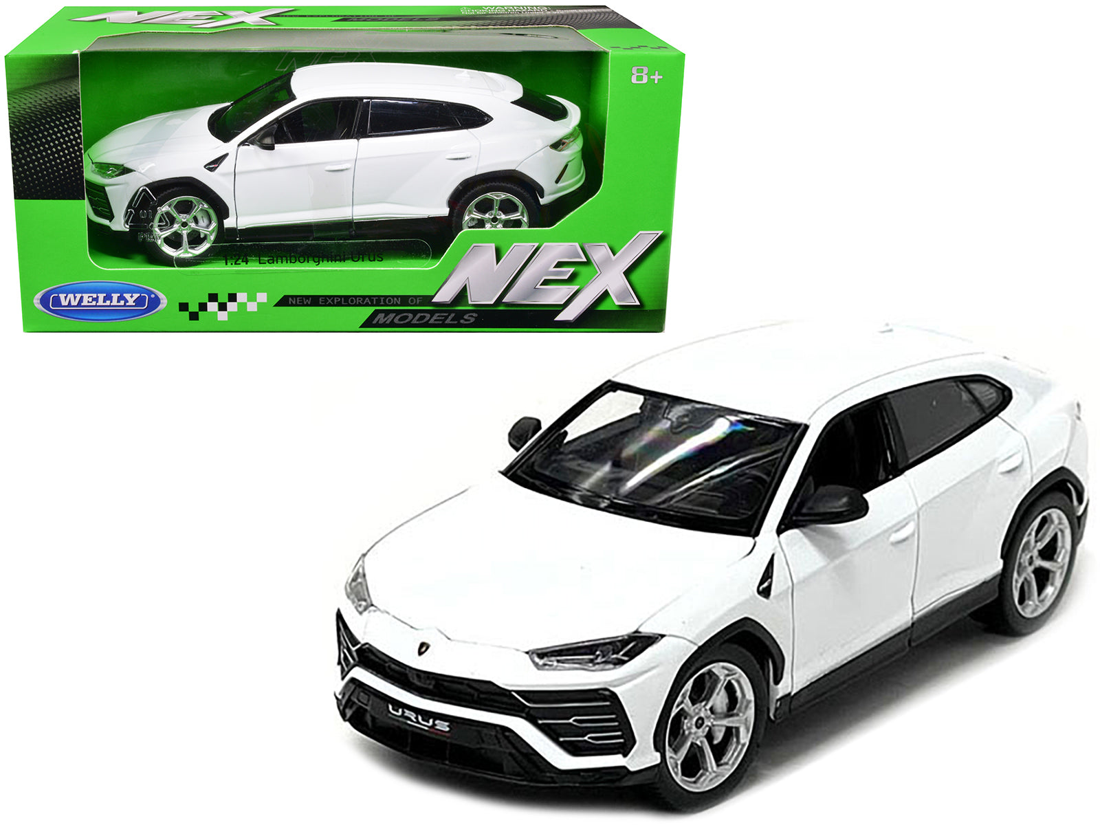 Lamborghini Urus White "NEX Models" 1/24 Diecast Model Car by Welly free shipping USA