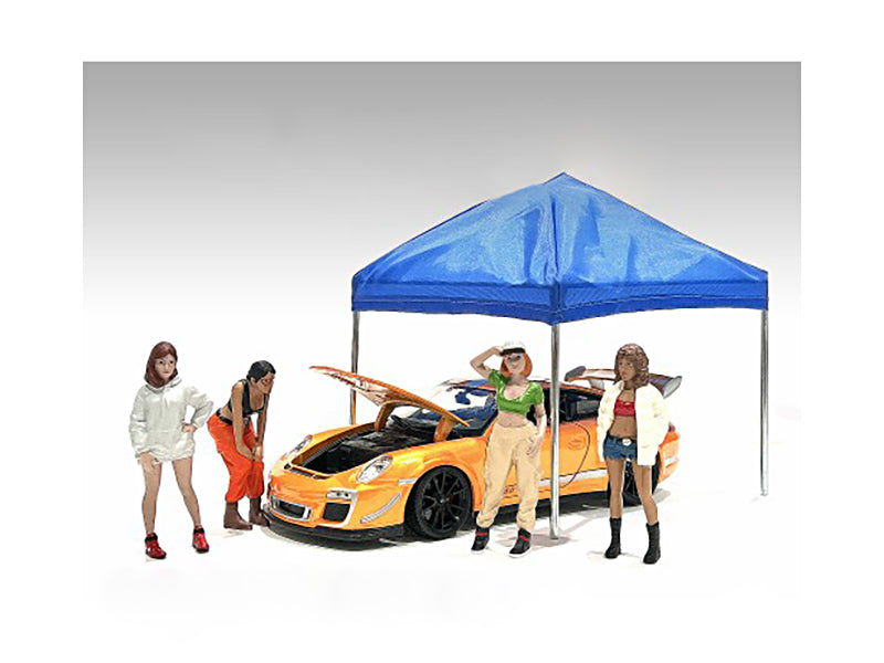 "Hip Hop Girls" 4 Piece Figure Set for 1/18 Scale Models by American Diorama - Use code SHOPAPP15 to get 15 percent off
