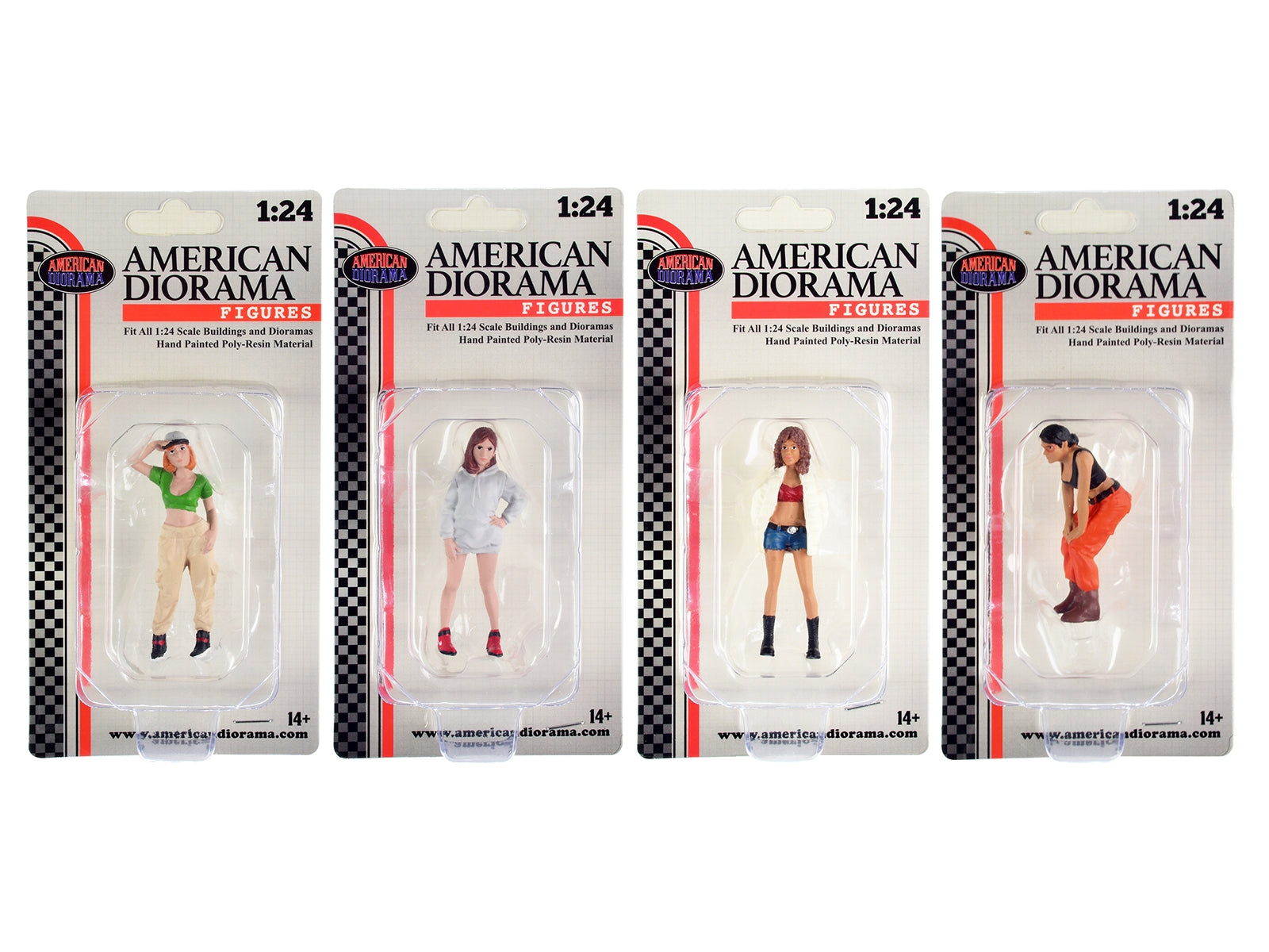 "Hip Hop Girls" 4 Piece Figure Set for 1/24 Scale Models by American Diorama - Premium Figures from American Diorama - Just $56.99! Shop now at Rapidvehicles