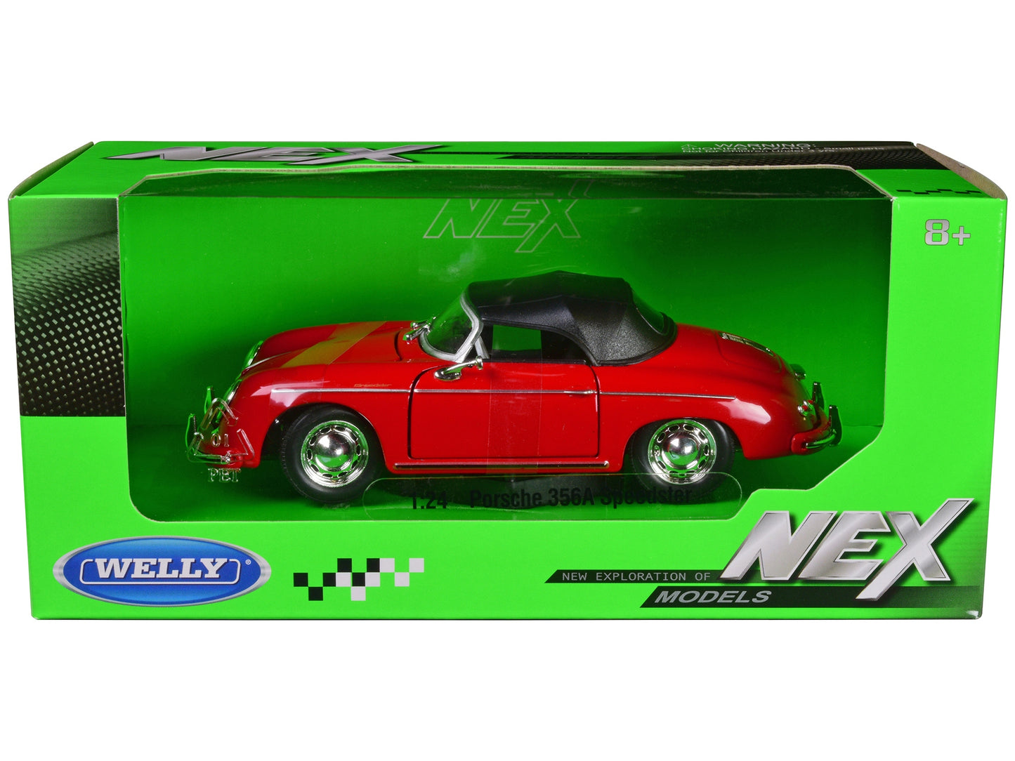 Porsche 356A Speedster Red with Black Soft Top "NEX Models" - Premium Porsche Models from Welly - Just $65.99! Shop now at Rapidvehicles