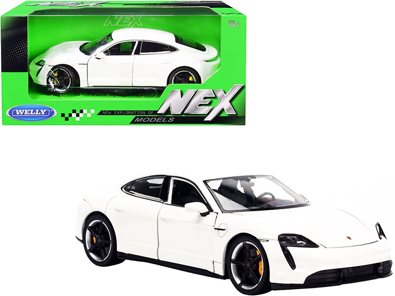 Porsche Taycan Turbo S White "NEX Models" 1/24 Diecast Model Car - Premium Porsche Models from Welly - Just $59.39! Shop now at Rapidvehicles