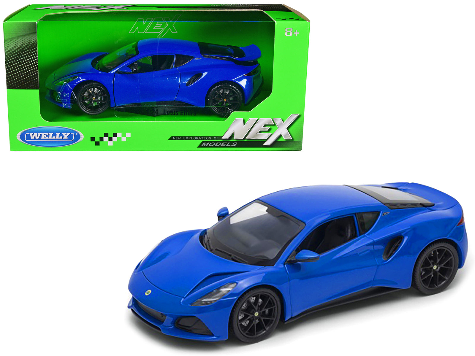 Lotus Emira Blue Metallic "NEX Models" Series 1/24 Diecast Model Car by Welly free shipping USA