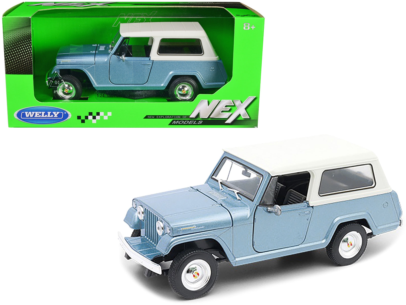 1967 Jeep Jeepster Commando Station Wagon Light Blue Metallic - Premium Jeep Models from Welly - Just $61.99! Shop now at Rapidvehicles