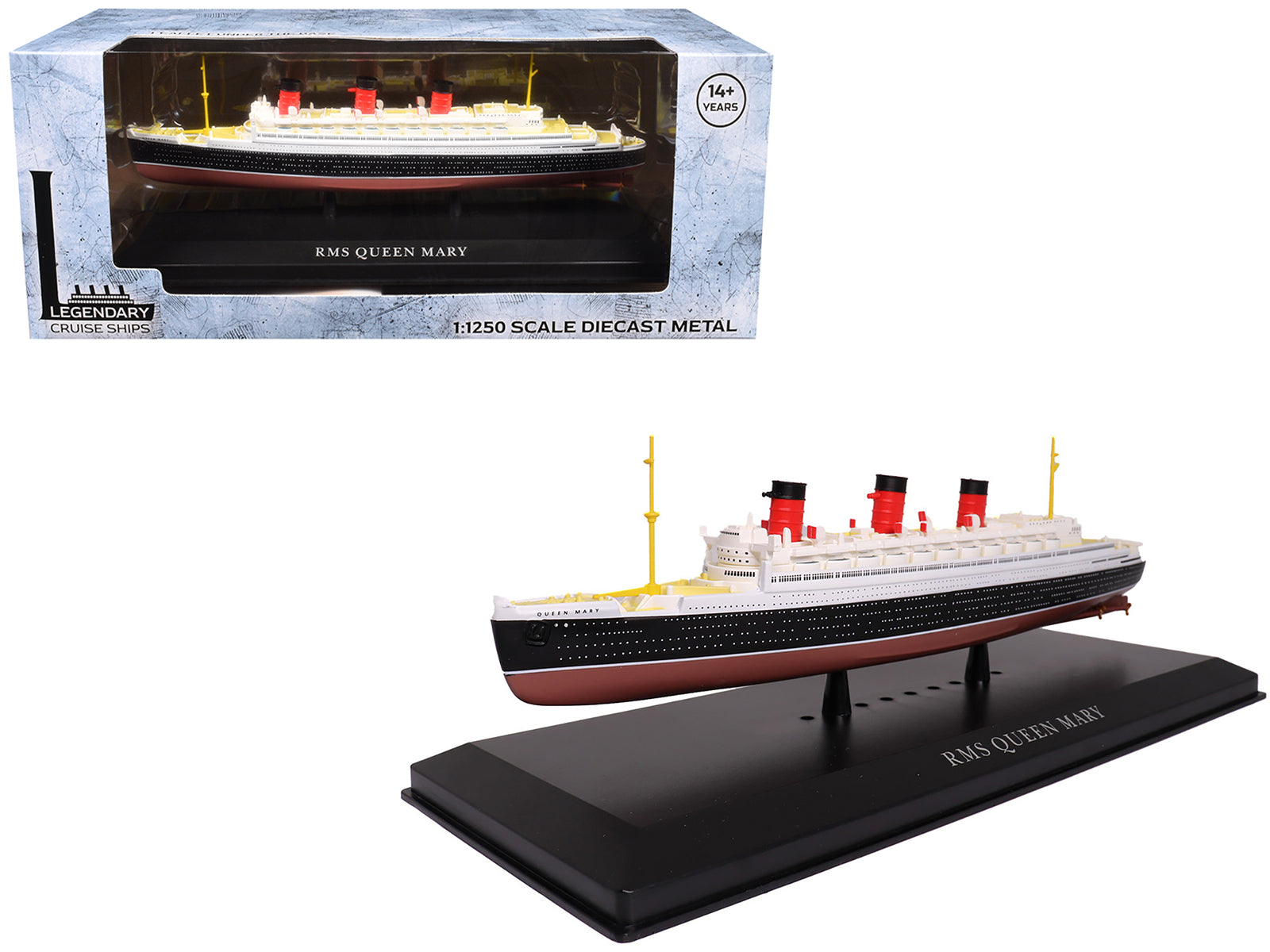 RMS Queen Mary Passenger Ship 1/1250 Diecast Model by Legendary Cruise Ships free shipping USA