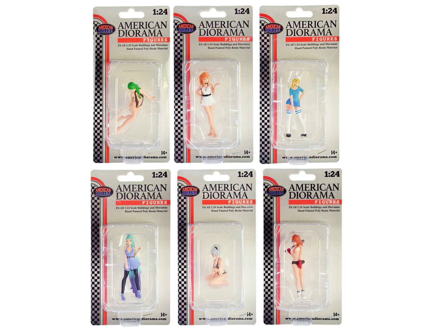 "Cosplay Girls" 6 piece Figure Set for 1/24 Scale Models by American Diorama - Premium Figures from American Diorama - Just $84.99! Shop now at Rapidvehicles