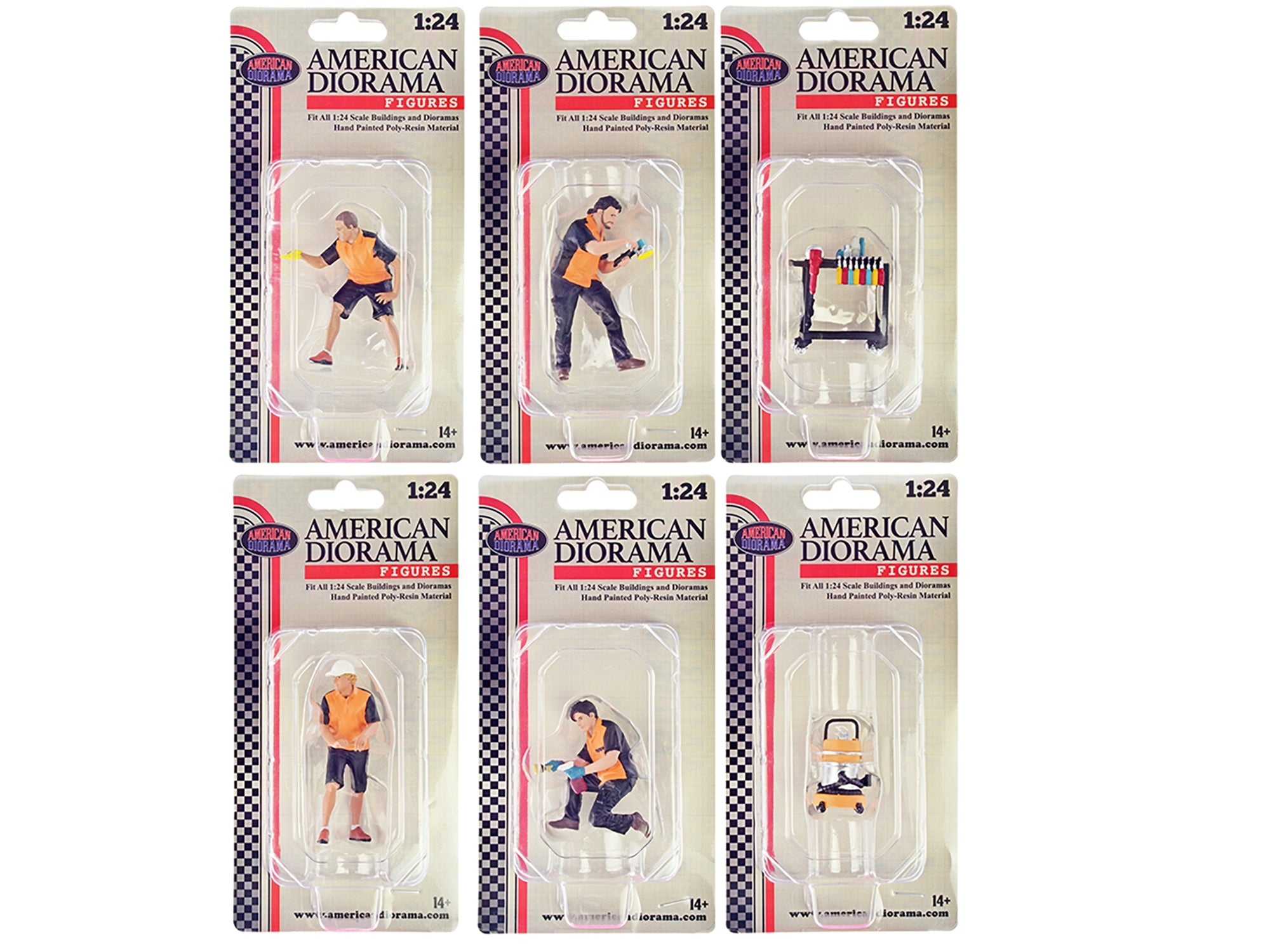 "Detail Masters" 6 piece Figure Set for 1/24 Scale Models by American Diorama - Premium Figures from American Diorama - Just $76.99! Shop now at Rapidvehicles