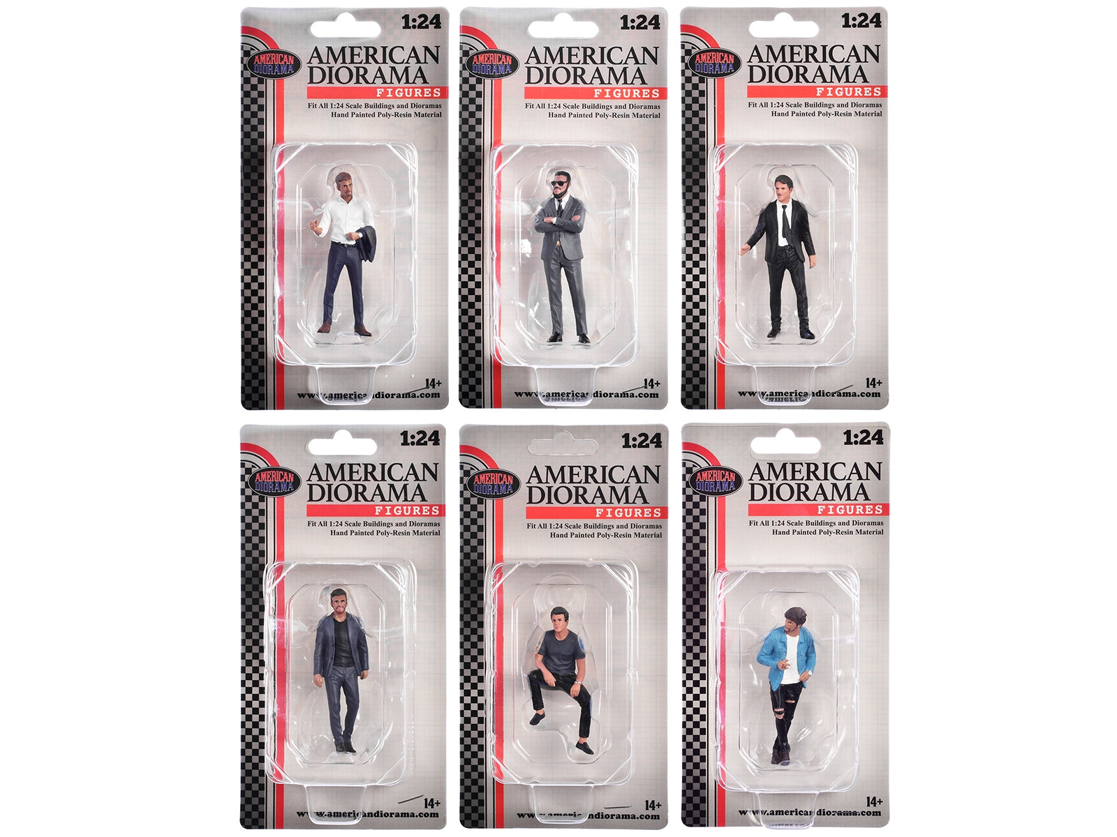 "Gentlemen's Club" 6 piece Figure Set for 1/24 Scale Models by American Diorama - Premium Figures from American Diorama - Just $76.99! Shop now at Rapidvehicles