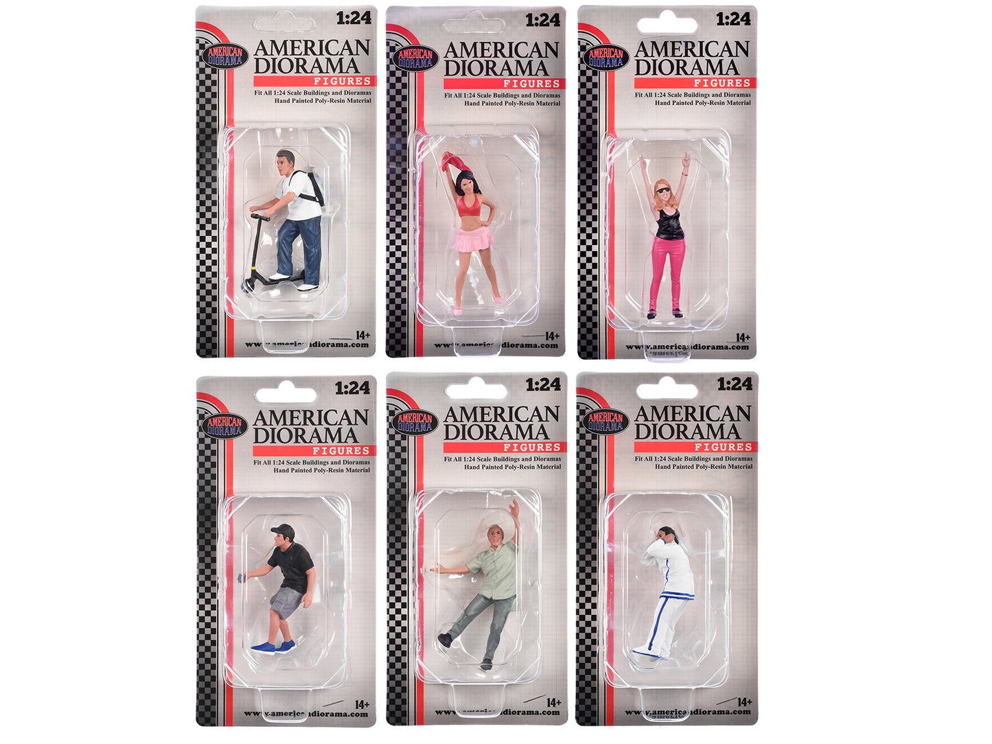 "Figure24 Series 2" 6 piece Figure Set for 1/24 Scale Models by - Premium Figures from American Diorama - Just $93.99! Shop now at Rapidvehicles