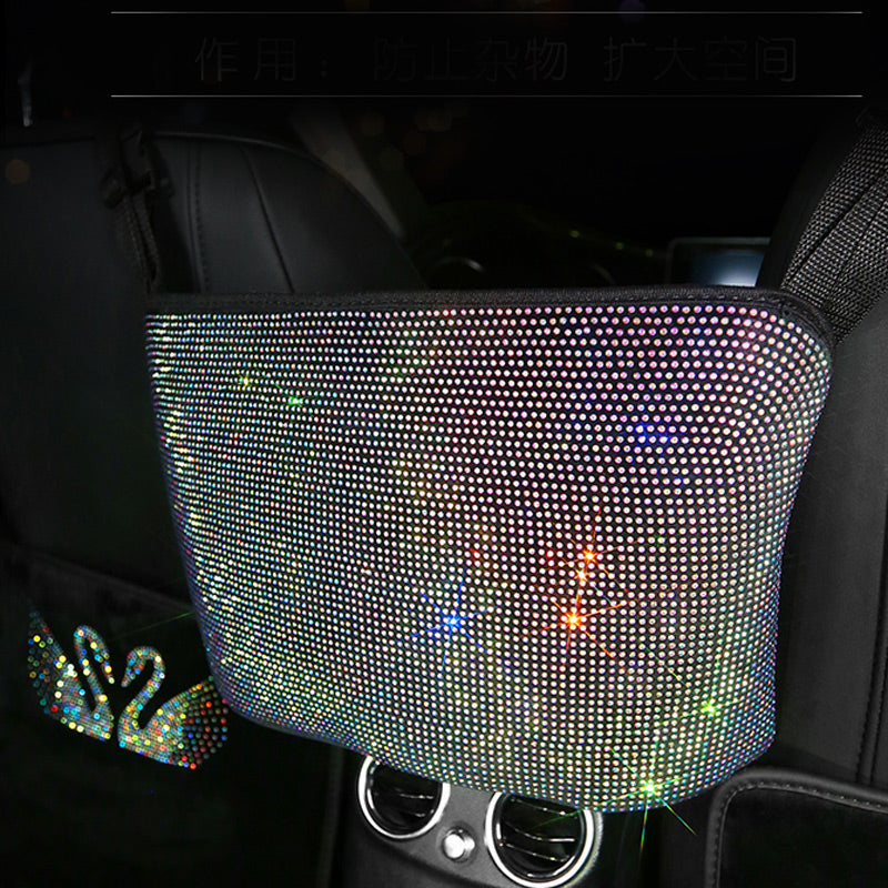 Crystal Rhinestone Car Storage Bag Organizer Barrier Of Backseat - Premium Interior Parts from Rapidvehicles - Just $61.19! Shop now at Rapidvehicles