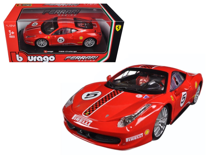 Ferrari 458 Challenge #5 Red 1/24 Diecast Model Car by Bburago - Premium Ferrari Models from Bburago - Just $56.69! Shop now at Rapidvehicles