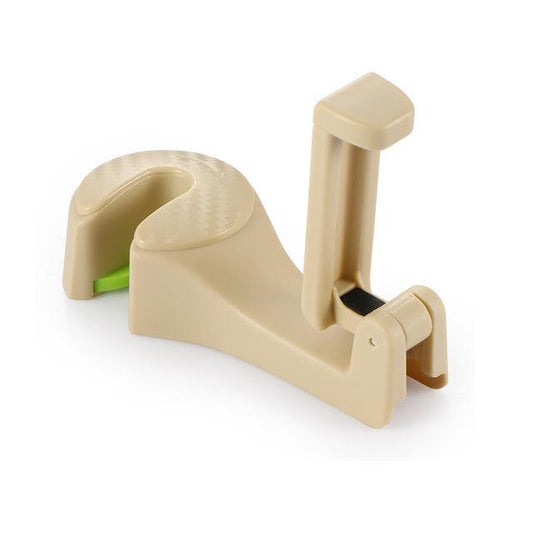 Color: Beige - Car Headrest Hook with Phone Holder Seat Back - Premium Interior Parts from Rapidvehicles - Just $13.49! Shop now at Rapidvehicles