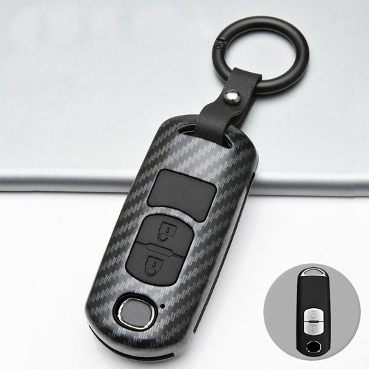 Color: Black 2 bottons - Mazda 3 Angkesaila CX-4 Atez CX-5CX-8 - Premium Key Case for Car from Rapidvehicles - Just $18.89! Shop now at Rapidvehicles