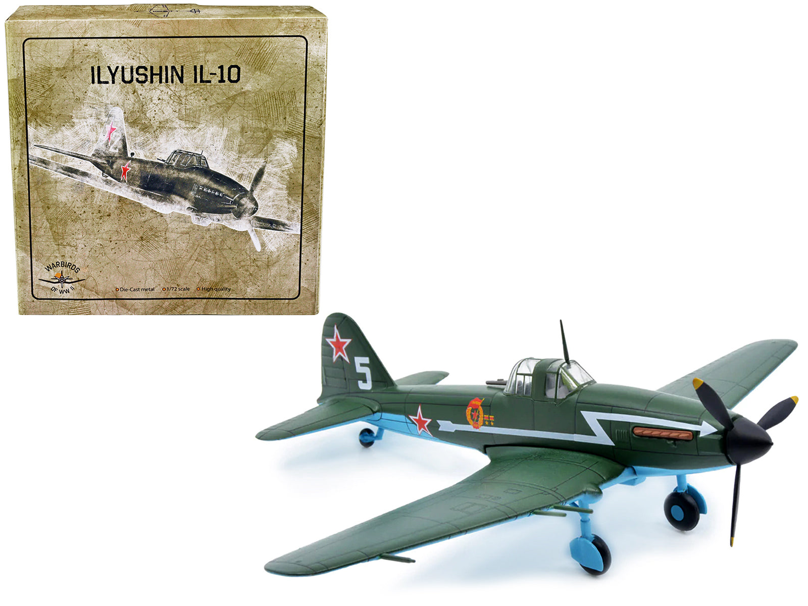 Ilyushin IL-10 Ground Attack Aircraft (USSR 1944) 1/72 Diecast Model by Warbirds of WWII free shipping USA