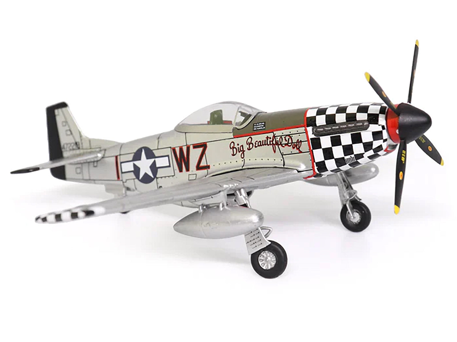 North American P-51D Mustang Fighter Aircraft "John Landers 'Big Beautiful Doll' 84th Fighter Squadron 78th Fighter Group RAF Duxford England" (1944) United States Army Air Force 1/72 Diecast Model by Militaria Die Cast