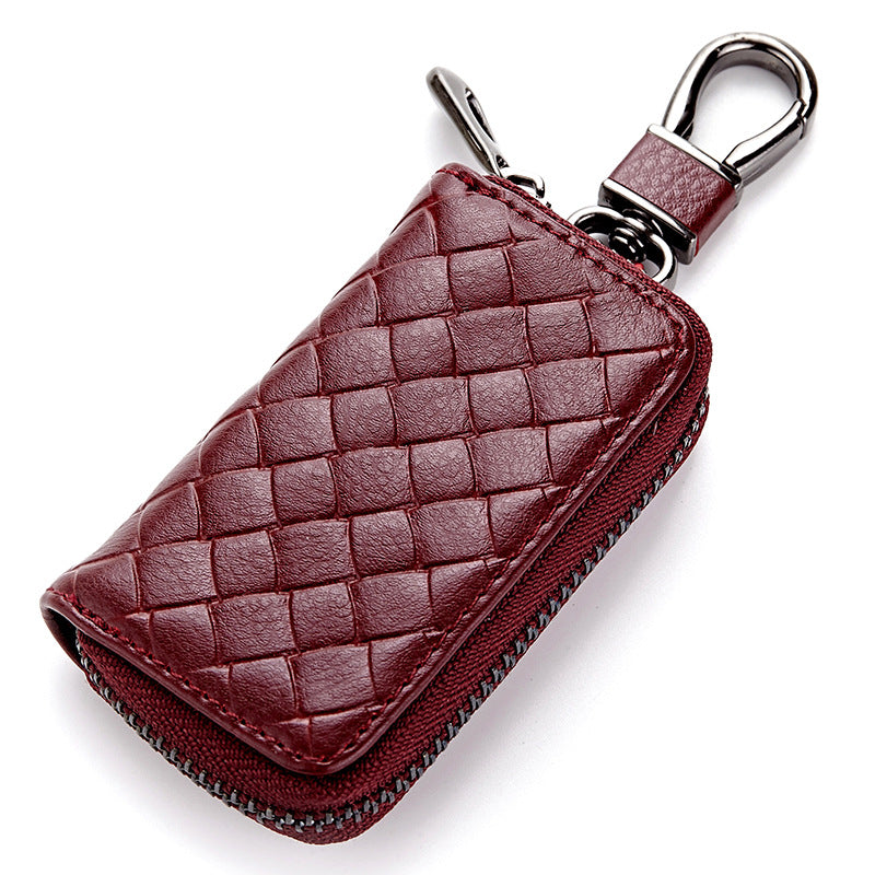 Car key case leather key case men's woven - Premium Key Case for Car from Rapidvehicles - Just $16.99! Shop now at Rapidvehicles