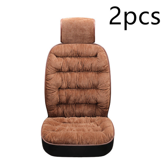 Color: Coffee2pcs - Universal Winter Warm Plush Cloth Car Seat - Premium Interior Parts from Rapidvehicles - Just $64.99! Shop now at Rapidvehicles