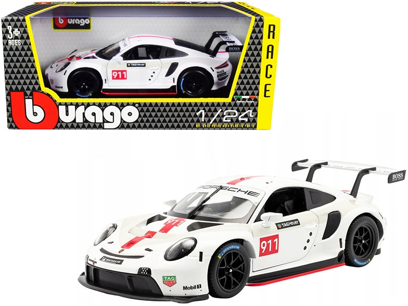 Porsche 911 RSR GT #911 White "Race" Series 1/24 Diecast Model - Premium Porsche Models from Bburago - Just $56.69! Shop now at Rapidvehicles