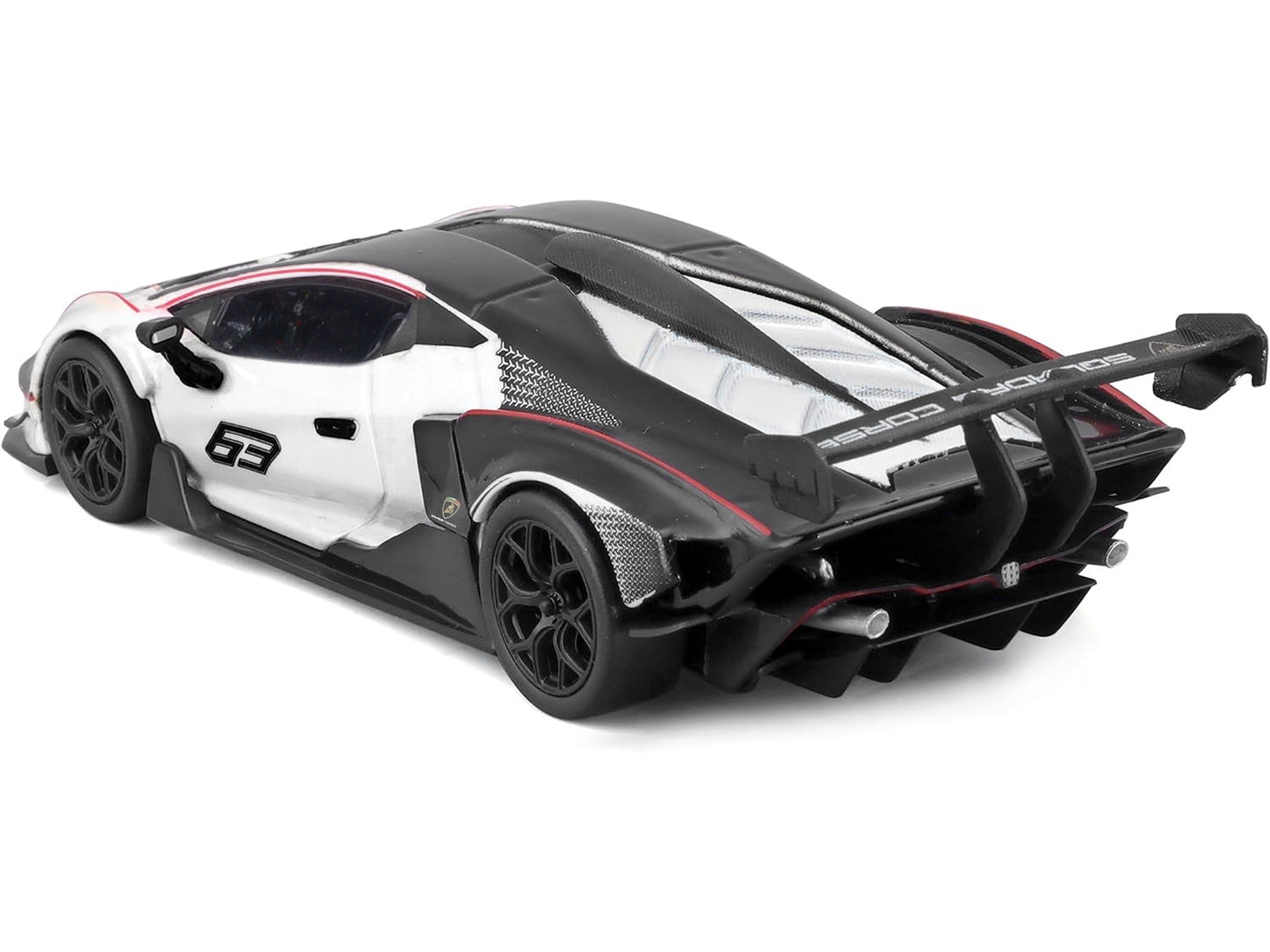 Lamborghini Essenza SCV12 #63 White and Black "Squadra Corse" - Premium Lamborghini Models from Bburago - Just $56.69! Shop now at Rapidvehicles