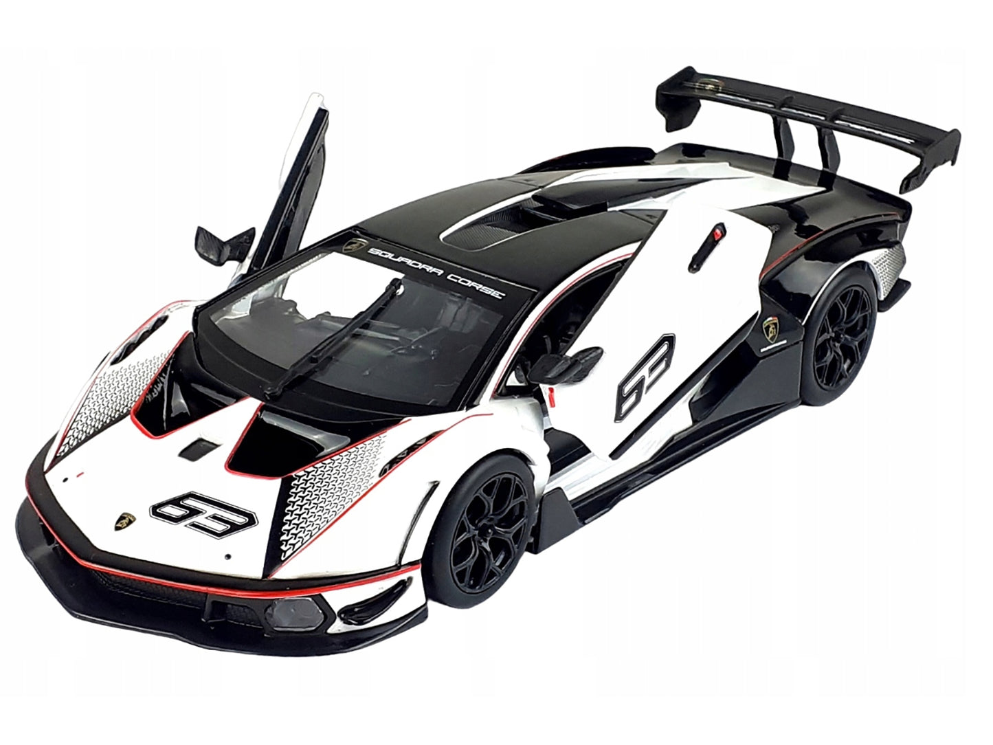 Lamborghini Essenza SCV12 #63 White and Black "Squadra Corse" - Premium Lamborghini Models from Bburago - Just $56.69! Shop now at Rapidvehicles