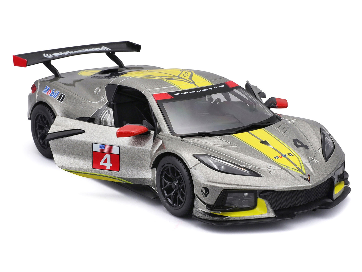 2020 Chevrolet Corvette C8.R #4 Silver Metallic with Yellow - Premium Corvette Models from Bburago - Just $44.99! Shop now at Rapidvehicles