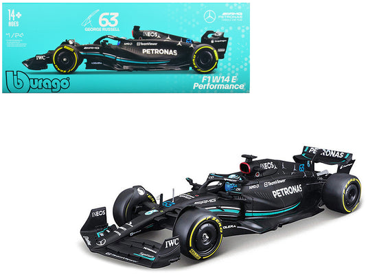 Mercedes-AMG F1 W14 E Performance #63 George Russell "Petronas" Formula One F1 "World Championship" (2023) 1/24 Diecast Model Car by Bburago free shipping USA