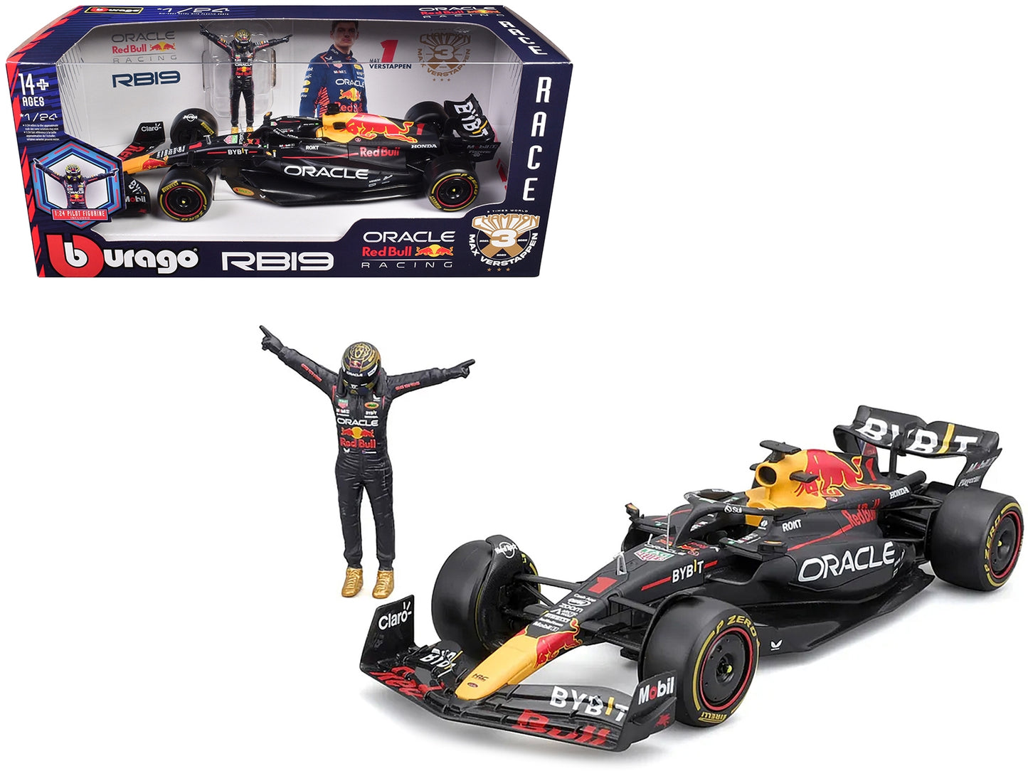 Red Bull Racing RB19 #1 Max Verstappen "Oracle" Winner Formula One F1 Championship "Drivers' Champion" (2023) with Driver Figure 1/24 Diecast Model Car by Bburago - Premium Formula 1 Models from Bburago - Just $69.99! Shop now at Rapidvehicles