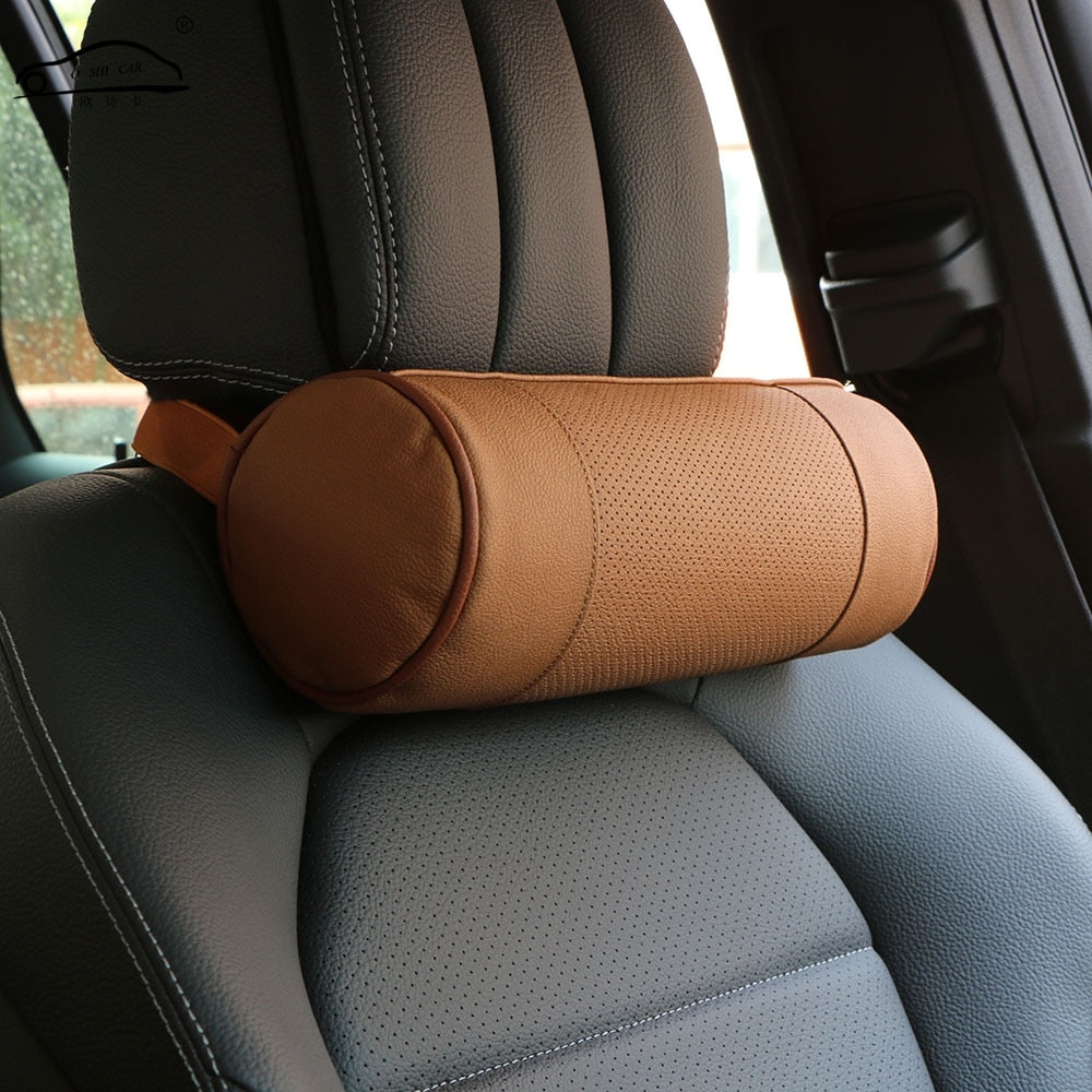 Leather cylindrical car seat pillow - Premium Stowing Tidying from Rapidvehicles - Just $21.99! Shop now at Rapidvehicles