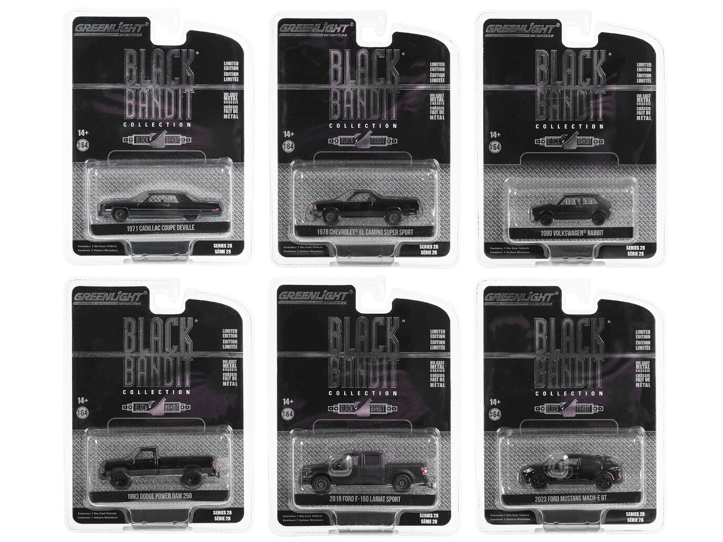 "Black Bandit" 6 piece Set Series 28 1/64 Diecast Model Cars by