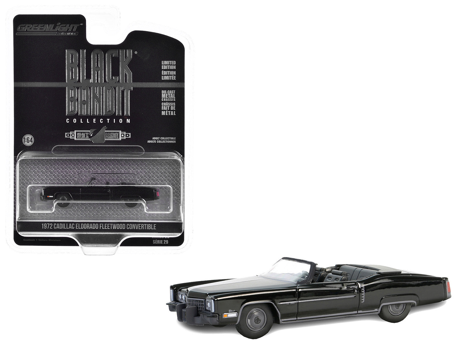 1972 Cadillac Eldorado Fleetwood Convertible Black "Black Bandit" - Premium Cadillac Models from Greenlight - Just $23.99! Shop now at Rapidvehicles