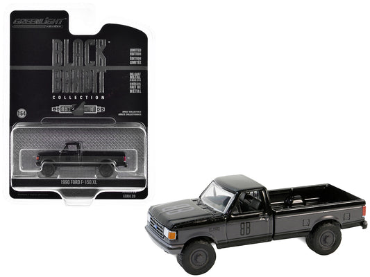 1990 Ford F-150 XL Pickup Truck Black with Gray Sides "Black - Premium Pickup Trucks Models from Greenlight - Just $26.09! Shop now at Rapidvehicles