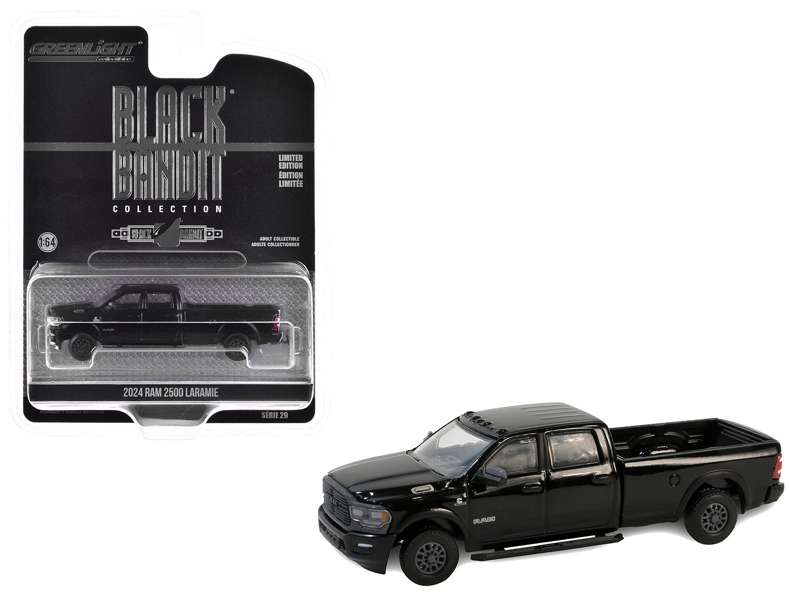 2024 Ram 2500 Laramie Pickup Truck Black "Black Bandit" Series 29 1/64 Diecast Model Car by Greenlight - Premium Pickup Trucks Models from Greenlight - Just $22.99! Shop now at Rapidvehicles