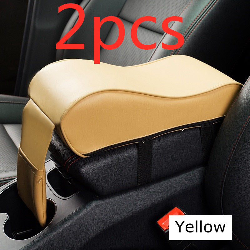 Color: Yellow 2pcs - New Leather Car Armrest Pad Universal Auto - Premium Interior Parts from Rapidvehicles - Just $53.99! Shop now at Rapidvehicles