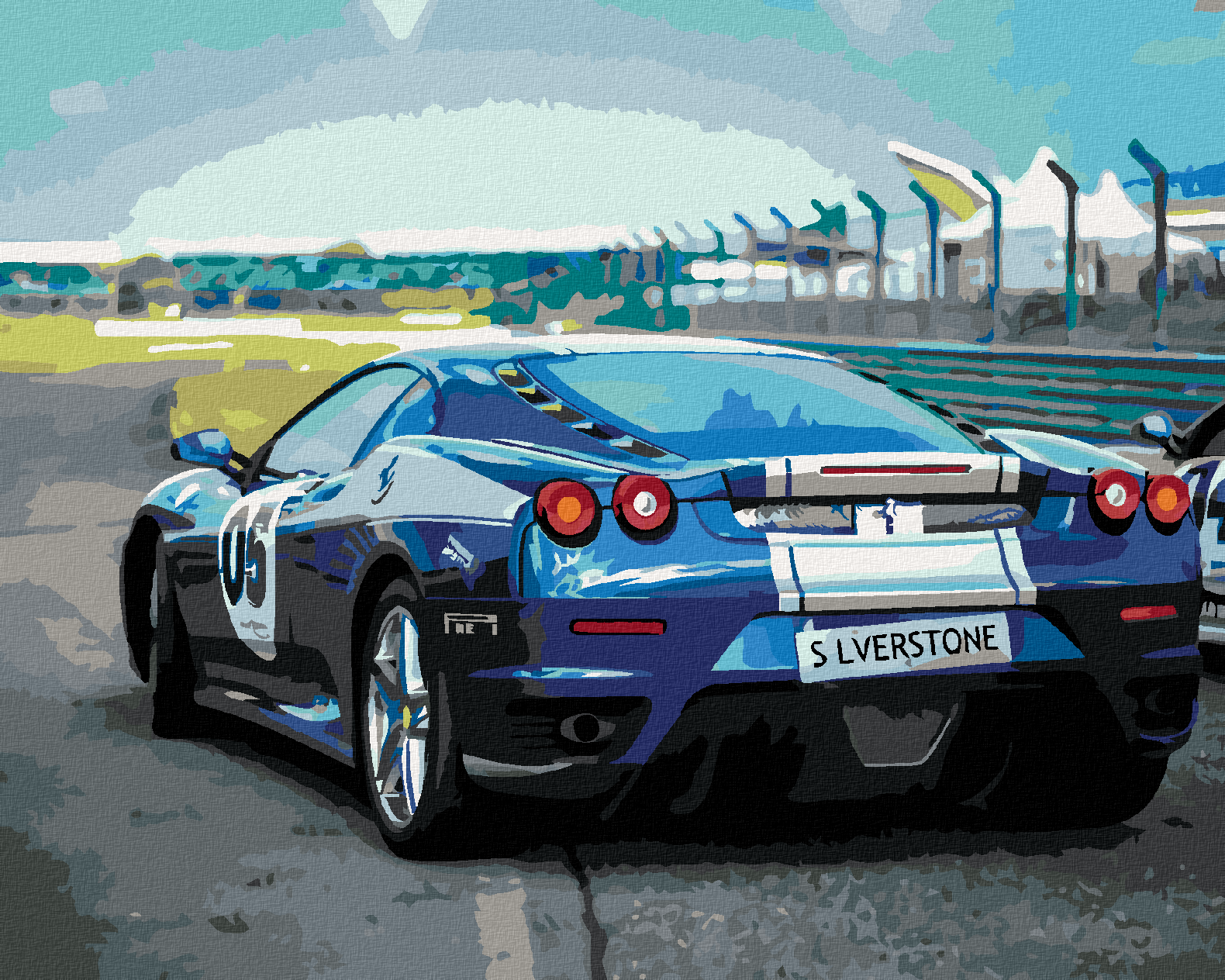 Paint by Numbers - SPORTS BLUE CAR FERRARI - Premium Home & Garden from Erin Medea - Just $31.99! Shop now at Rapidvehicles