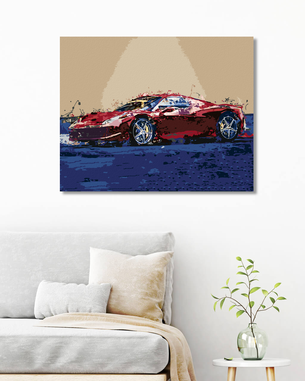 Paint by Numbers - RED ABSTRACT CAR FERRARI - Premium Home & Garden from Erin Medea - Just $35.09! Shop now at Rapidvehicles