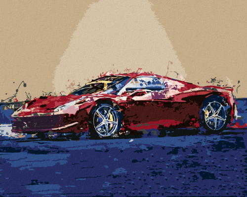 Paint by Numbers - RED ABSTRACT CAR FERRARI - Premium Home & Garden from Erin Medea - Just $35.09! Shop now at Rapidvehicles