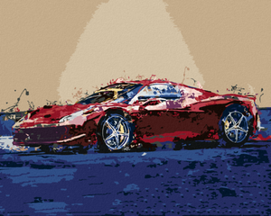 Paint by Numbers - RED ABSTRACT CAR FERRARI - Premium Home & Garden from Erin Medea - Just $31.99! Shop now at Rapidvehicles