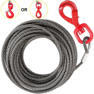 VEVOR Galvanized Steel Winch Cable, 3/8" x 75' - Wire Rope with Hook, 8800 Lbs Breaking Strength - Towing Cable Heavy Duty, 6x19 Strand Core - for Rollback, Crane, Wrecker, Tow Truck - Premium Winch Cable from VEVOR - Just $71.39! Shop now at Rapidvehicles