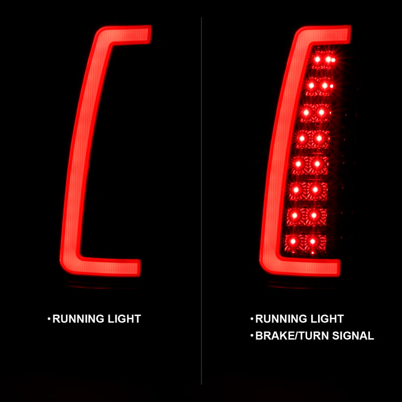 ANZO 1999-2000 Cadillac Escalade LED Taillights Black Housing Smoke Lens Pair 311345