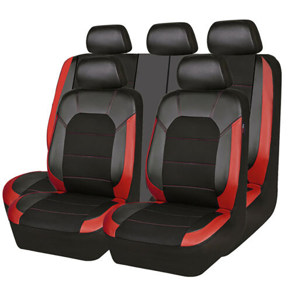 Color: Black Red Flank, Size: Universal - Car Seat Cover Bracket Sandwich Stitching Pu Leather - Premium Automobiles Seat Covers from Rapidvehicles - Just $53.34! Shop now at Rapidvehicles