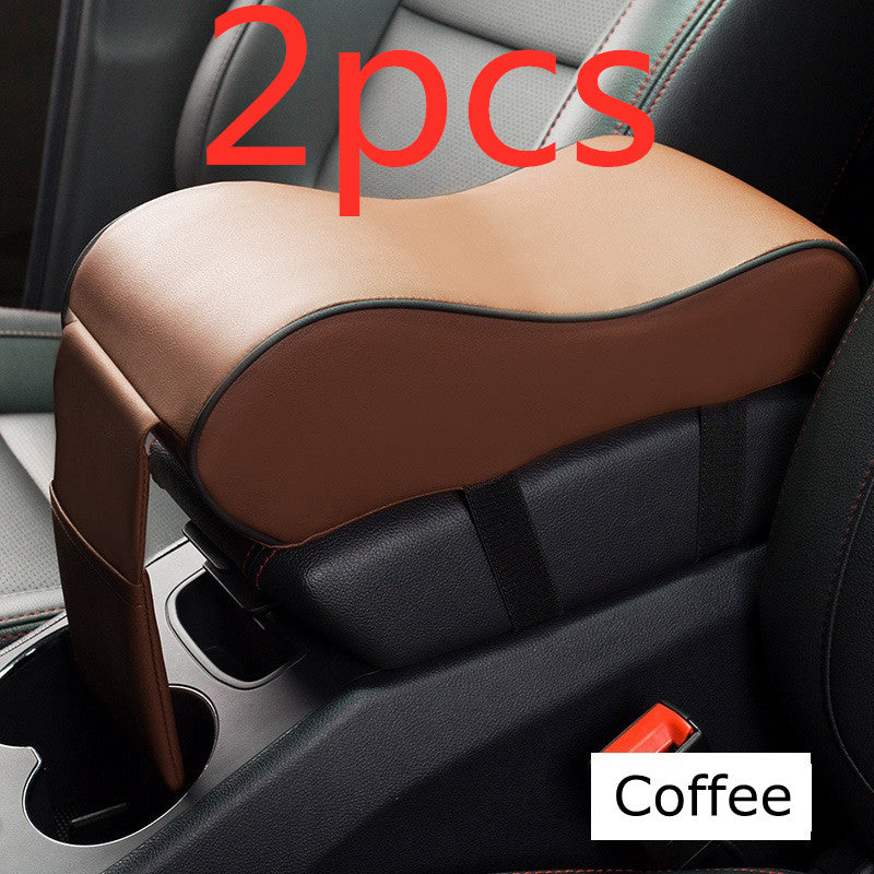 Color: Coffee 2pcs - New Leather Car Armrest Pad Universal Auto - Premium Interior Parts from Rapidvehicles - Just $53.99! Shop now at Rapidvehicles