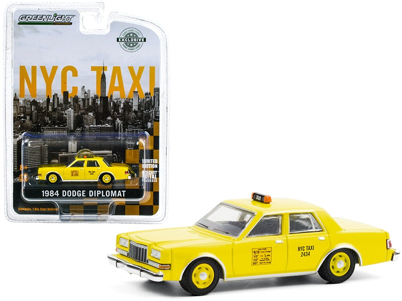 1984 Dodge Diplomat Yellow "NYC Taxi" (New York City) "Hobby - Premium Taxi Models from Greenlight - Just $26.09! Shop now at Rapidvehicles