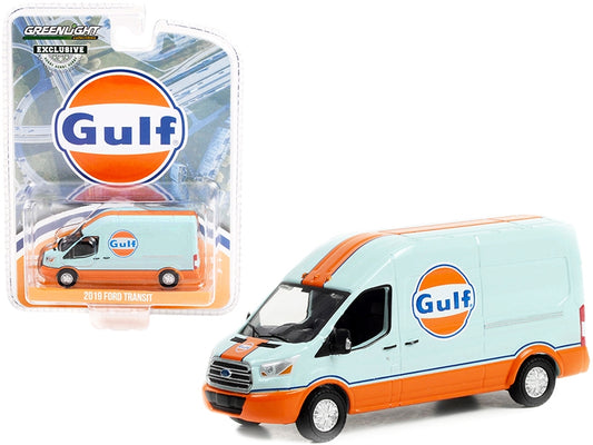 2019 Ford Transit LWB High Roof Van "Gulf Oil" Light Blue and - Premium Gulf Models from Greenlight - Just $28.79! Shop now at Rapidvehicles