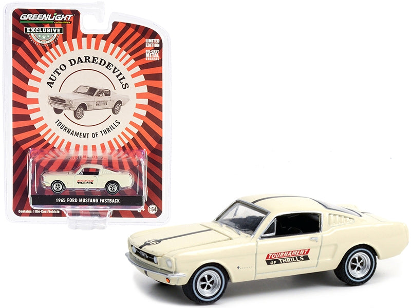 1965 Ford Mustang Fastback #56 Cream Auto Daredevils "Tournament - Premium Mustang Models from Greenlight - Just $26.09! Shop now at Rapidvehicles